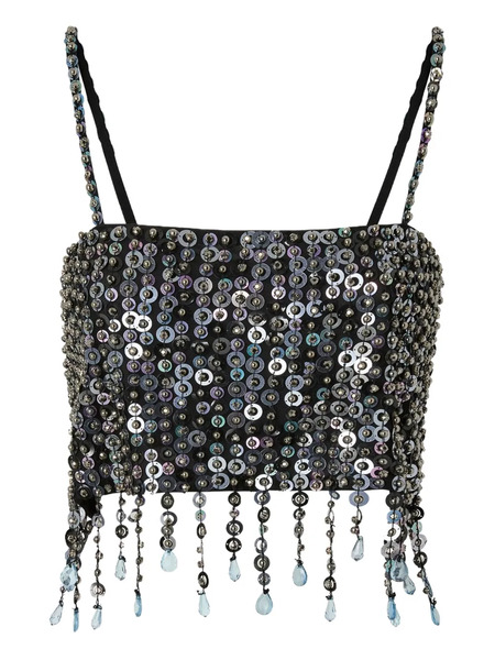  Pinko Sequinned Tank Top - Black 