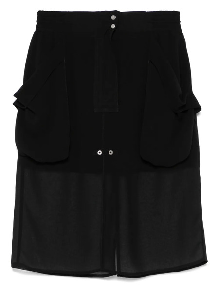  Pinko Sheer-panels Midi Skirt - Black 