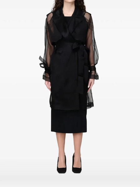  Pinko Sheer Trench Coat - Black 