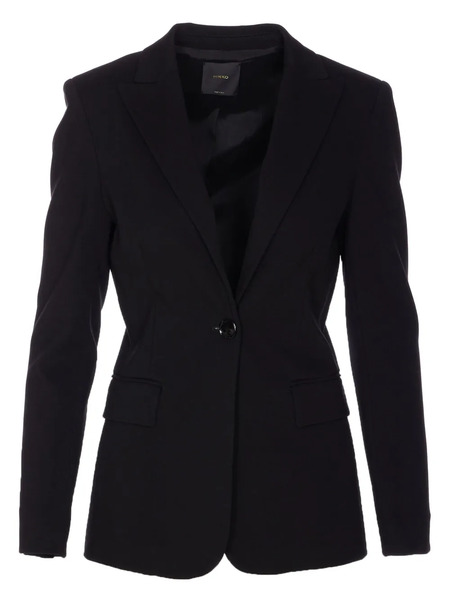  Pinko Single-button V-neck Jacket - Black 