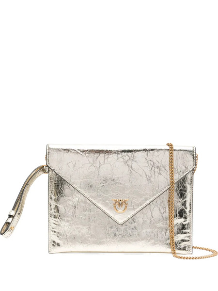  Pinko Small Metallic-leather Flap Clutch - Gold 