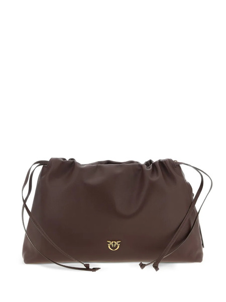  Pinko Smooth Leather Clutch Bag - Brown 