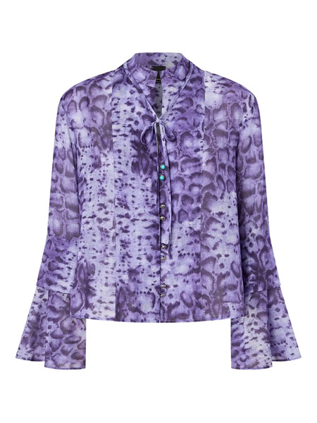  Pinko Snake-print Flared Blouse - Purple 