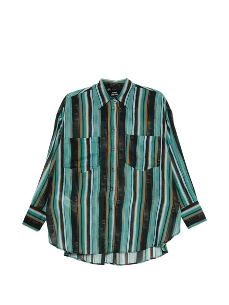  Pinko Striped Chest-pocket Shirt - Green 