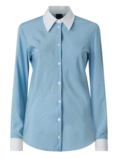  Pinko Striped-pattern Collared Shirt - Blue 