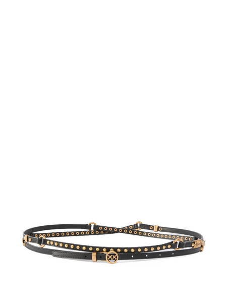  Pinko Studded Leather Belt - Black 