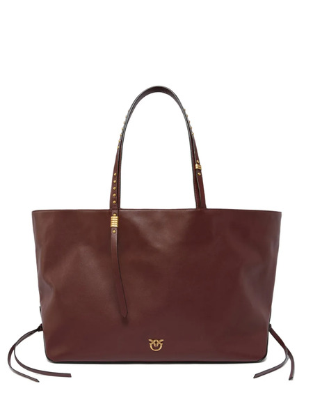  Pinko Studded Leather Tote Bag - Red 
