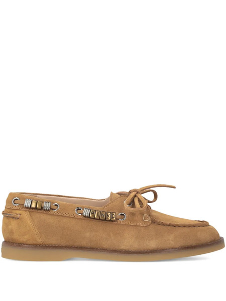  Pinko Suede Lace-up Loafers - Brown 