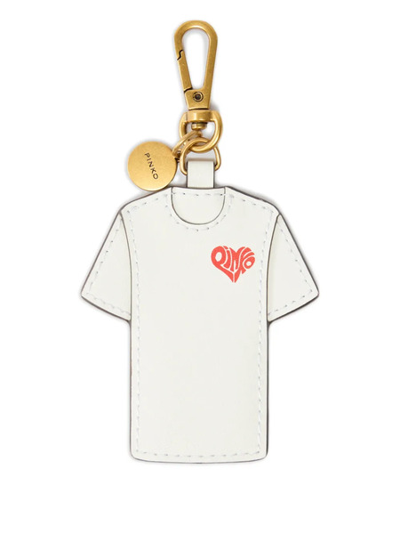  Pinko T-shirt Charm Keyring - White 