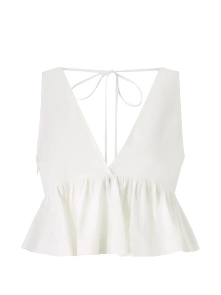  Pinko V-neck Peplum Top - White 