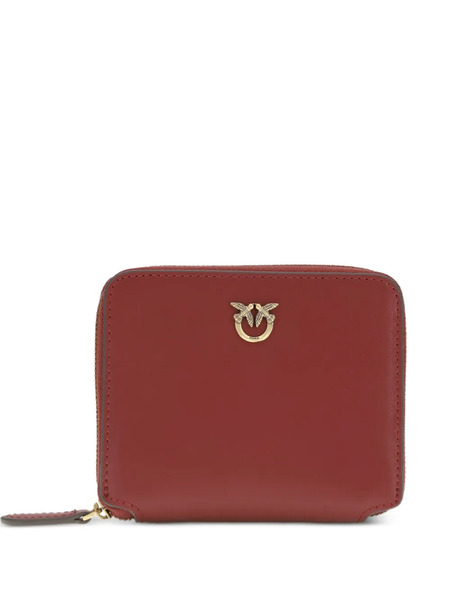  Pinko Zip-around Appliqué Leather Wallet - Red 