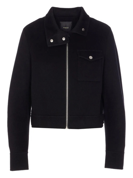  Pinko Zip-front Cropped Jacket - Black 