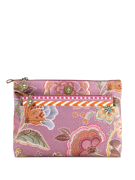  Pip Studio Floral Zip Make Up Bag - Pink 