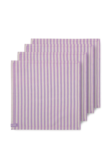  Pip Studio Striped Napkins (set Of Four) - Purple 