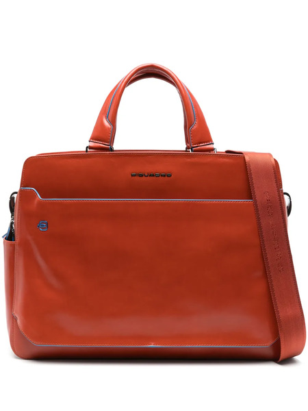  Piquadro Leather Laptop Bag - Orange 