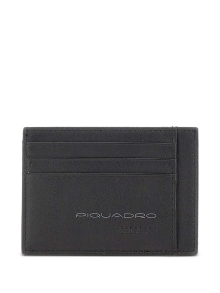  Piquadro Logo-print Leather Cardholder - Black 