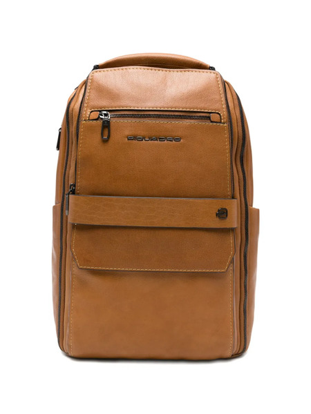  Piquadro Multi-pocket Leather Backpack - Brown 