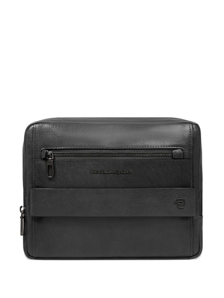  Piquadro Solm Leather Messenger Bag - Black 