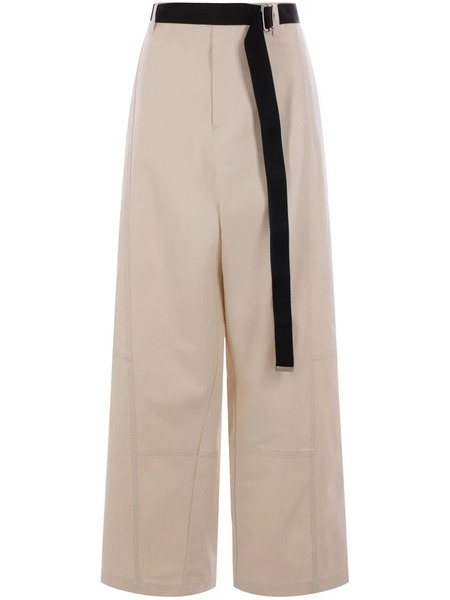  Plan C Belted Canvas Trousers - Neutrals 