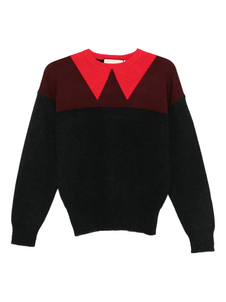  Plan C Colour-block Jumper - Grey 