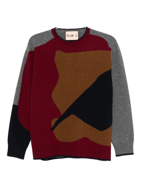  Plan C Colour-block Sweater - Grey 