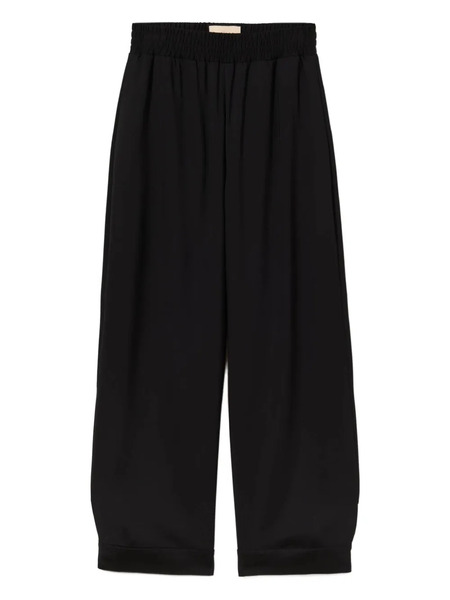  Plan C Cropped Wide-leg Trousers - Black 