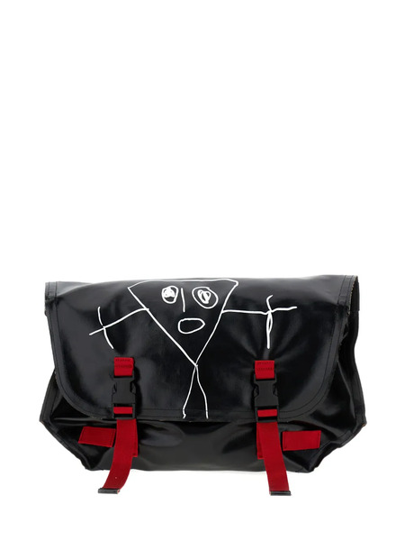 Plan C Doodle-print Buckle Shoulder Bag - Black 
