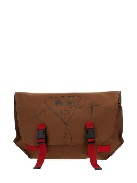  Plan C Doodle-print Buckled Shoulder Bag - Brown 