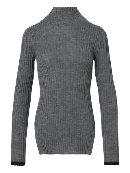  Plan C Ribbed-knit Turtleneck Sweater - Grey 