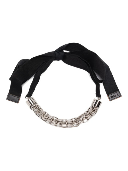  Plan C Ribbon-bow Chain Necklace - Silver 