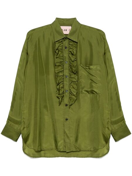  Plan C Ruffle-detailed Shirt - Green 
