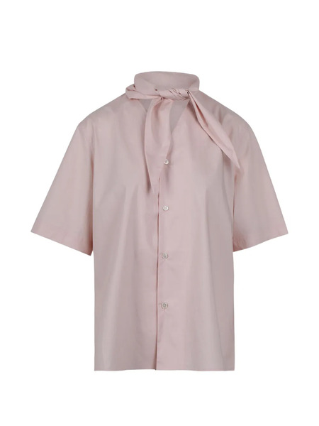  Plan C Scarf-embellished Shirt - Pink 