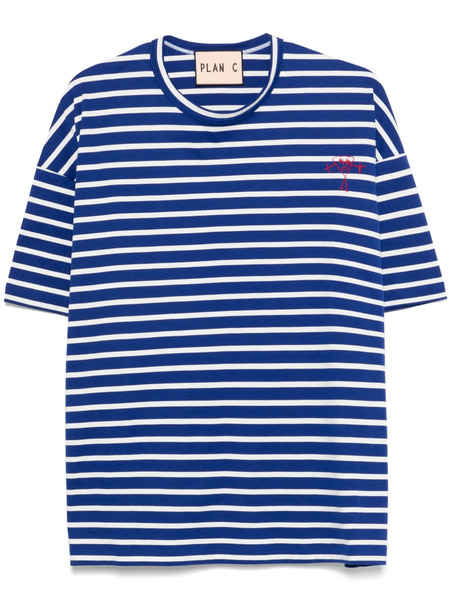  Plan C Striped Short-sleeve T-shirt - Blue 