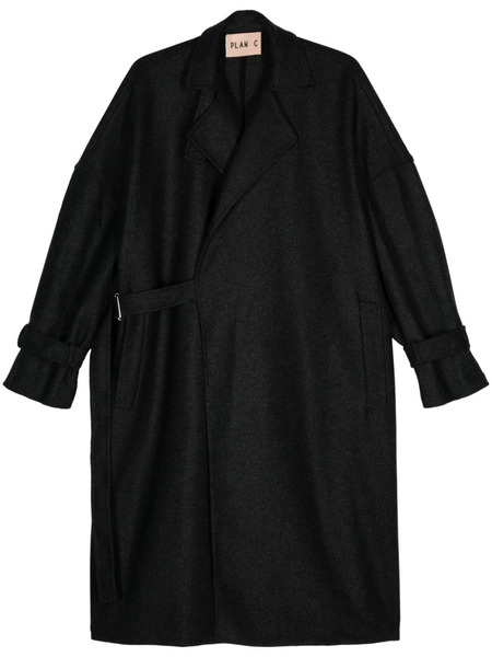  Plan C Wrap-design Coat - Grey 