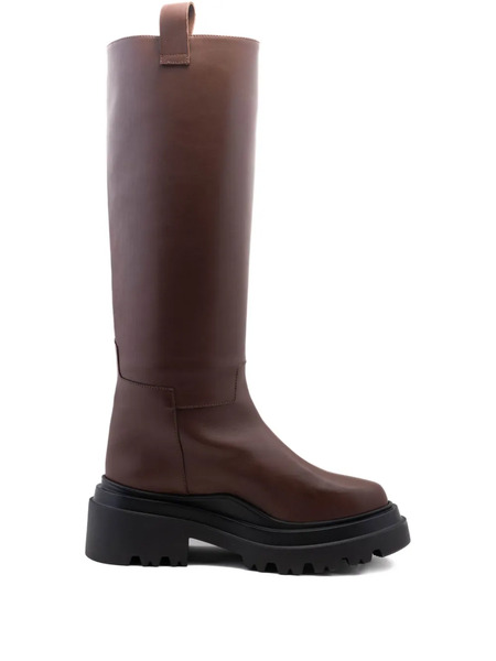  Plan C Zip-detail Platform Boots - Brown 