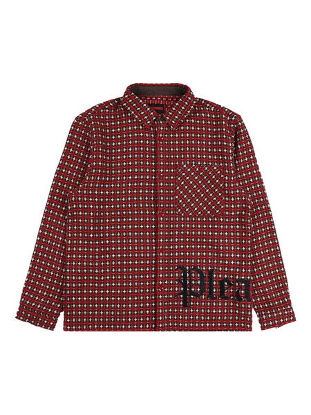  Pleasures Cross-print white Overshirt - Red 
