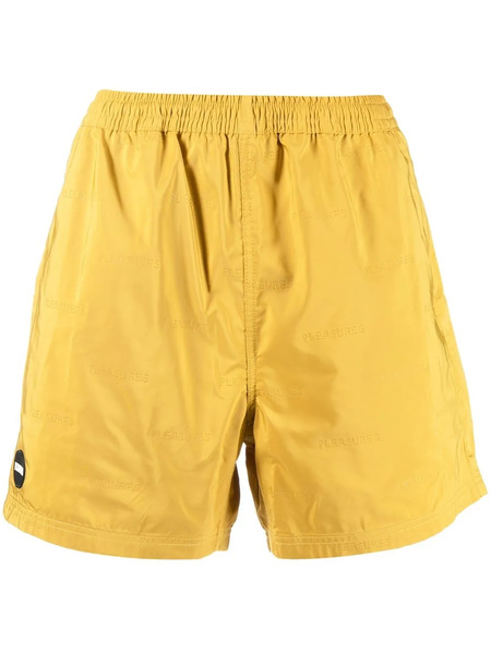  Pleasures Embossed Logo Bermuda Shorts - Yellow 