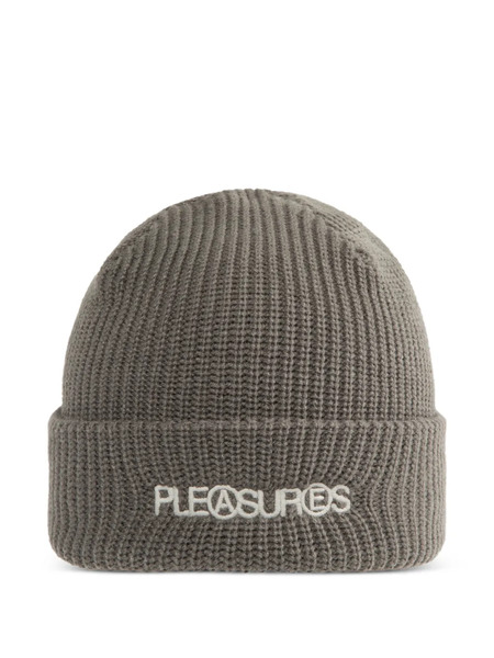  Pleasures Logo Beanie Hat - Grey 