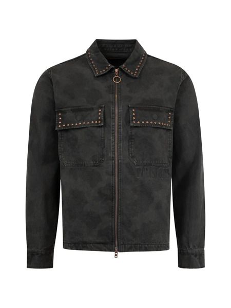  Pleasures Studded Chest-pocket Overshirt - Black 
