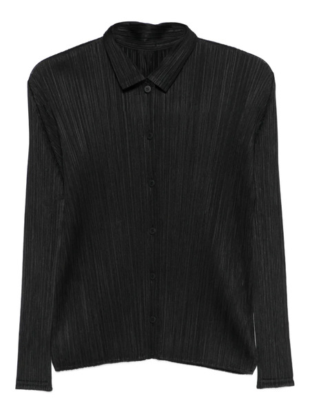  Pleats Please Issey Miyake Buttoned Pleated Top - Black 