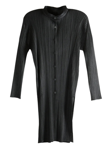  Pleats Please Issey Miyake Buttoned Pp58jj492 Top - Black 
