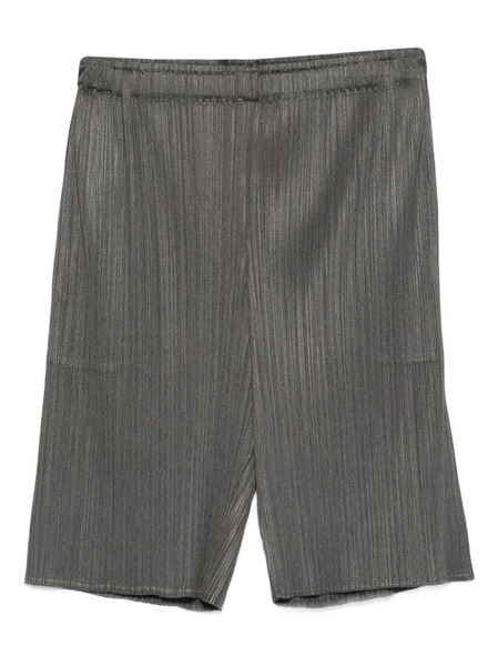  Pleats Please Issey Miyake Elasticated-waist Pleated Shorts - Grey 