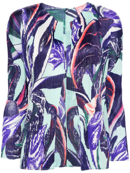  Pleats Please Issey Miyake Graphic-print Pleated Jacket - Purple 