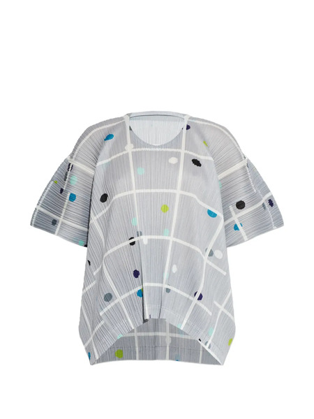  Pleats Please Issey Miyake Grid Pleated Blouse - Grey 