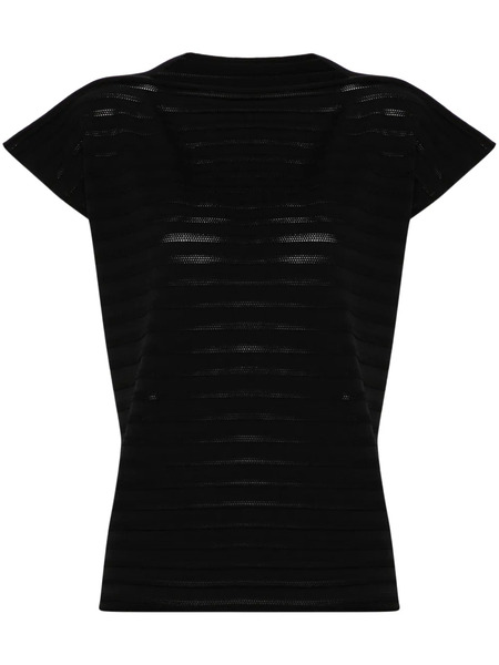  Pleats Please Issey Miyake Mesh Knitted Top - Black 