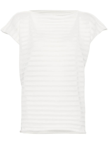  Pleats Please Issey Miyake Mesh Knitted Top - White 
