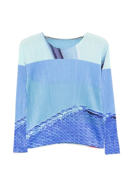  Pleats Please Issey Miyake Pleated Blouse - Blue 