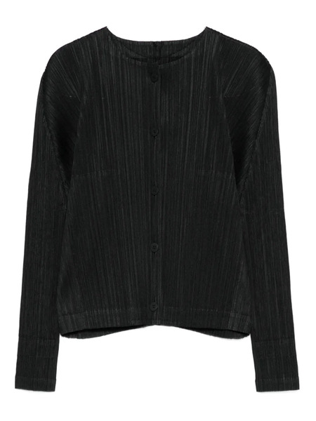  Pleats Please Issey Miyake Pleated Button-front Jacket - Black 