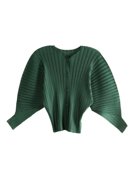  Pleats Please Issey Miyake Pleated Button-up Shirt - Green 