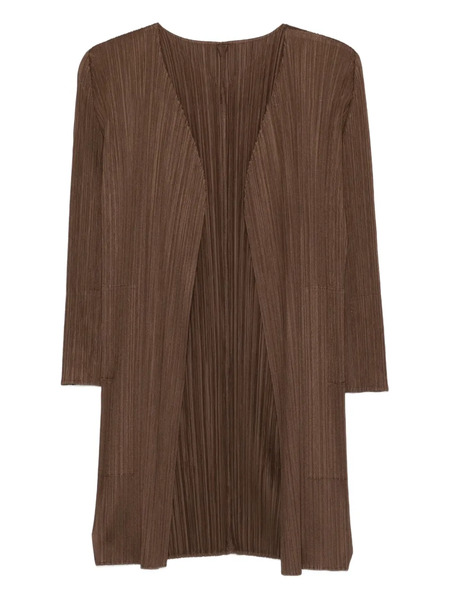  Pleats Please Issey Miyake Pleated Coat - Brown 